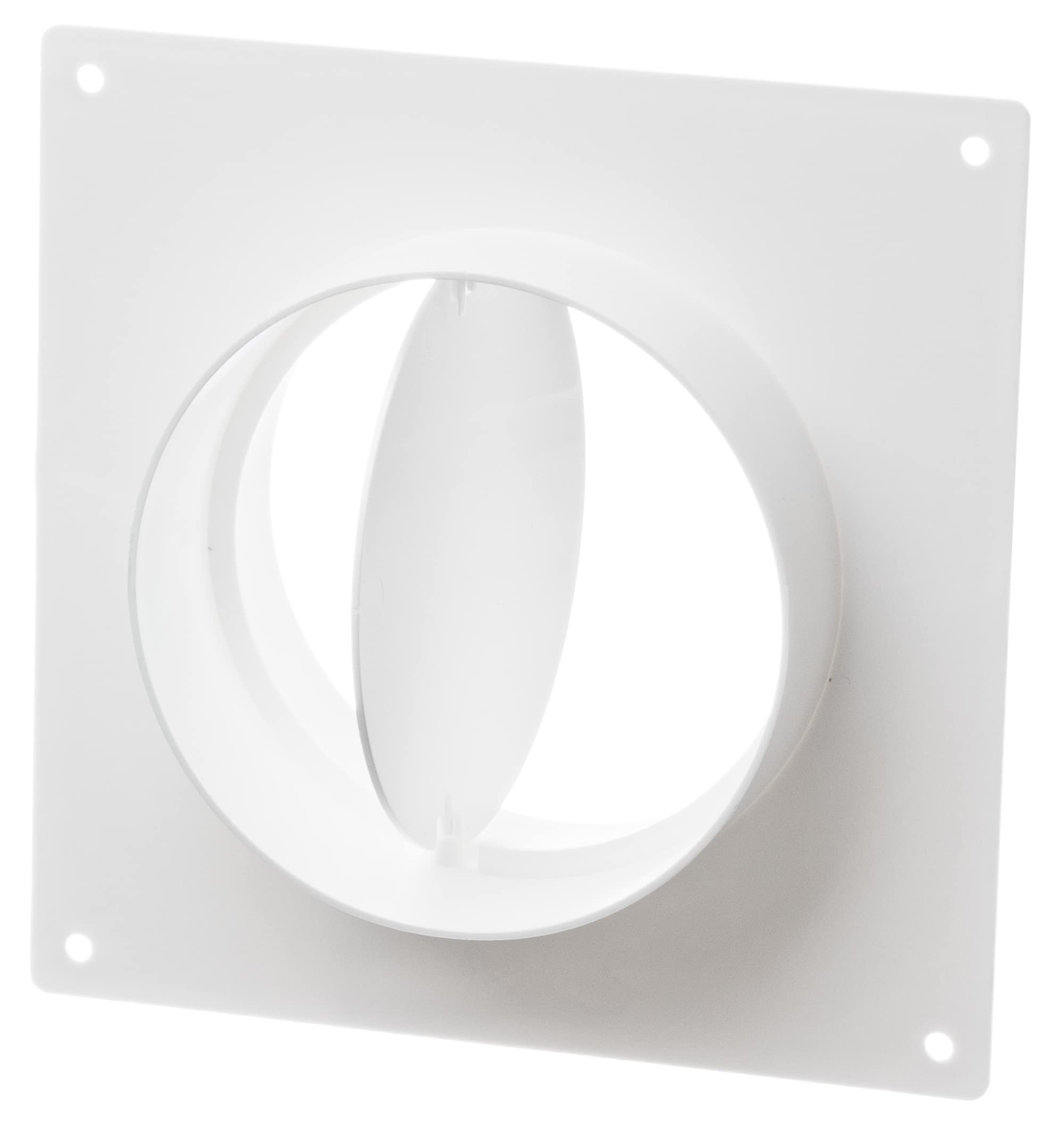 Ø 100mm / 4 inch Ventilation Wall Flange with Backdraught Shutter - Round Plastic Ducting - Duct Pipe Connector Plate — image 1