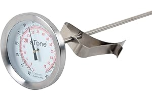 Darkroom Dial Thermometer Stainless Steel with Wall Clip Battery-Free Film Processing Equipment (Metal)