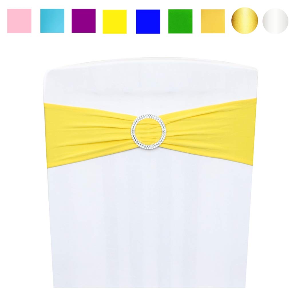 Yellow spandex chair sashes Clearance