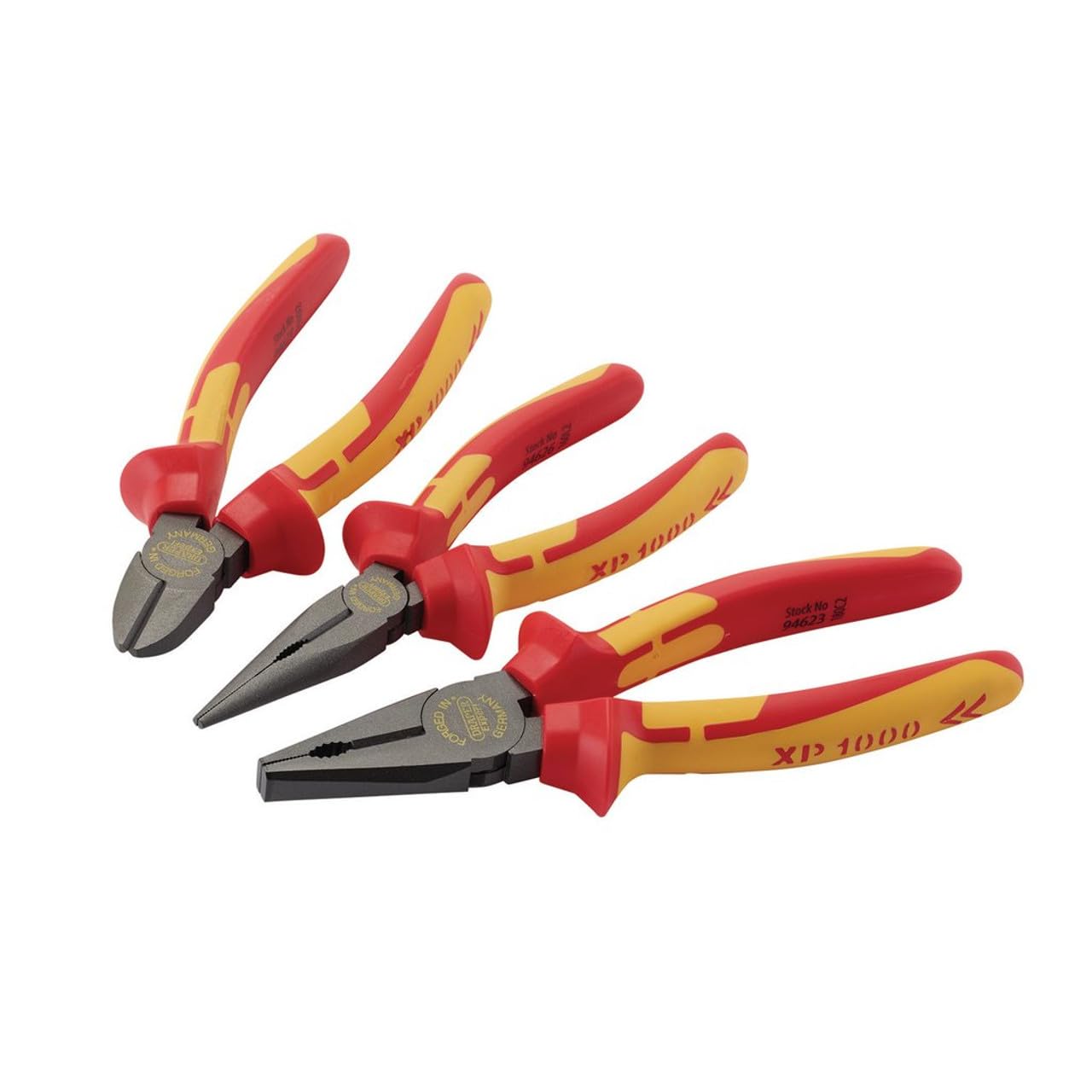 Draper 94639 XP1000 VDE Pliers Set (3 Piece), Red and Yellow