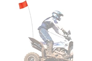 Checkers 7' Blue ATV/UTV Flag Pole Whip with High Visibility Square Orange Offroad Flag - Light Duty Safety Flags for Four Wheelers, Off Road, Dunes - Made in the USA - FSRR7BLU-HB