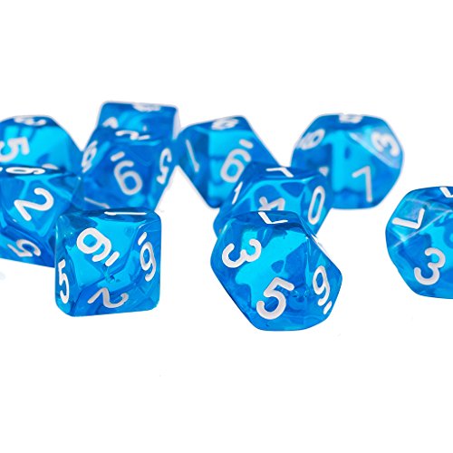 image for MonkeyJack Set of 60 Pieces Ten Sided D10(0-9) Dice Die for D&D Party 
