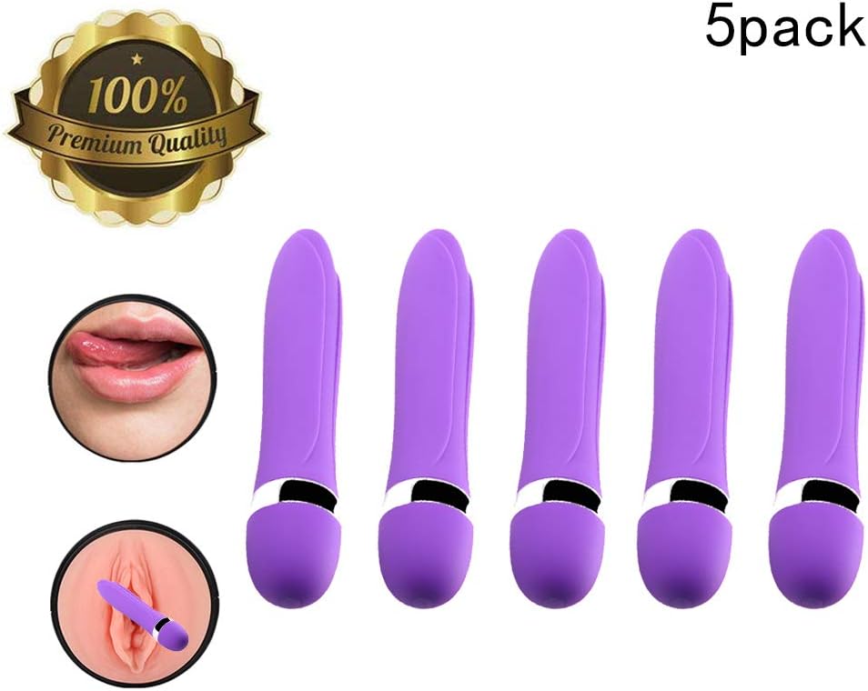Powerful Cordless Handheld Therapeutic Vibrations 5 Pack Handheld Bullet Vib Massage for Women - Adjustable Speed - Waterproof - Cordless Electric Vibration Magic Wand Black By SAROW