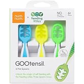 NumNum Feeding Littles Baby Spoons 6 Months, 3-Pack Neon