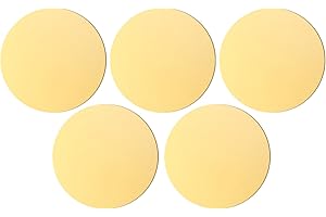 Uxney Brass Round Sheet,，4" Diameter 18Ga 1mm Thickness Brass Metal Sheet for Crafts,DIY, Jewelry, Electrical, Repair, Industrial(5 Pac)