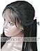 Chantiche Silk Top Lace Front Wig with Baby Hair, Yaki Straight Human Hair Wigs Glueless Brazilian Remy Wig for Black Women 16 Inches Natural Color
