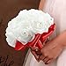 StillCool Wedding Bouquets, Crystal Pearl Silk Roses Bridal Bridesmaid Wedding Hand Bouquet Artificial Fake Flowers (18cm*24cm, Red)