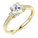 14k Yellow OR White Gold SOLID Wedding Engagement Ring