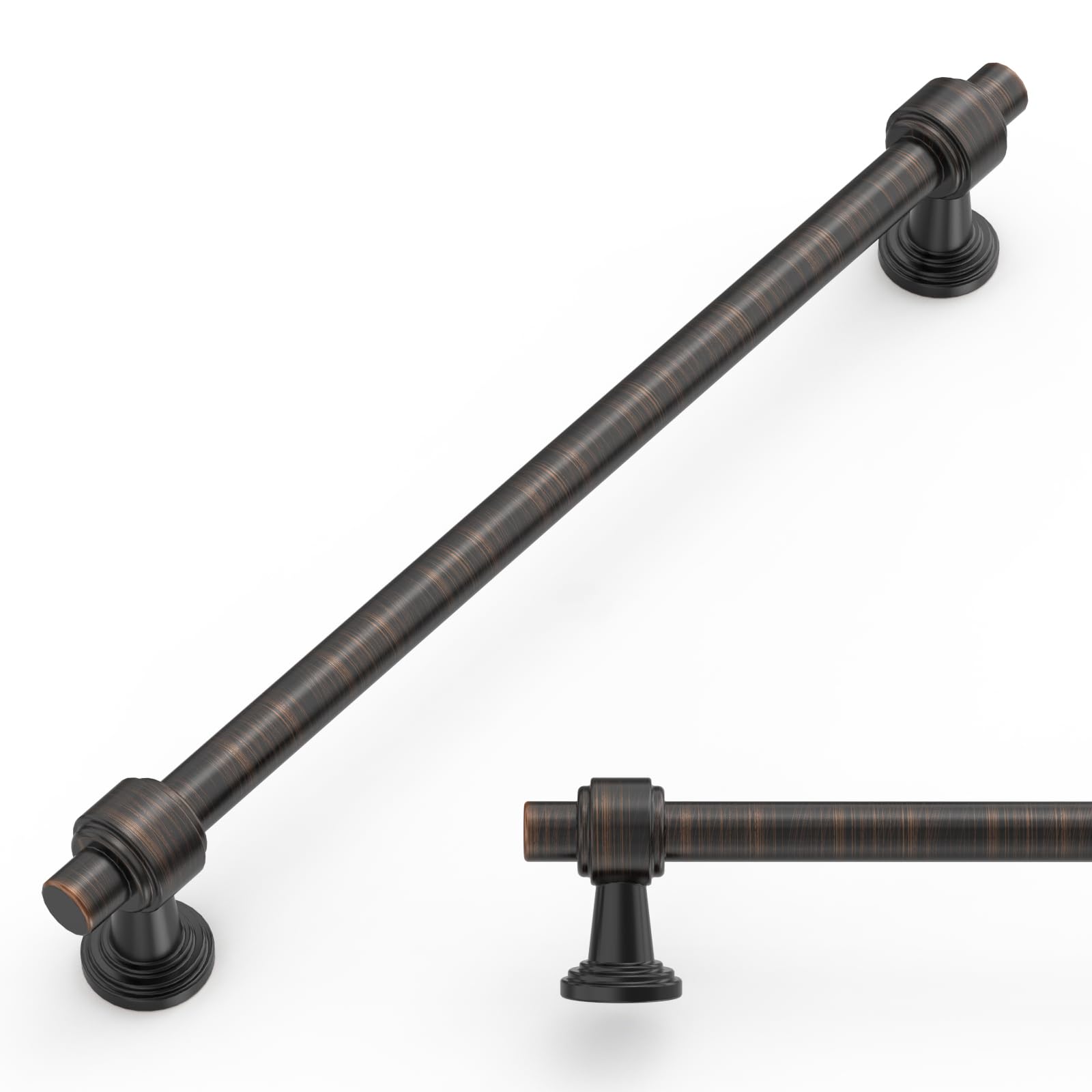 Photo 1 of Amerdeco 10 Pack Oil Rubbed Bronze Cabinet Pulls 7.5 Inch(192mm) Hole Center Drawer Pulls Cabinet Hardware Kitchen Cabinet Handles for Bathroom ZH0069