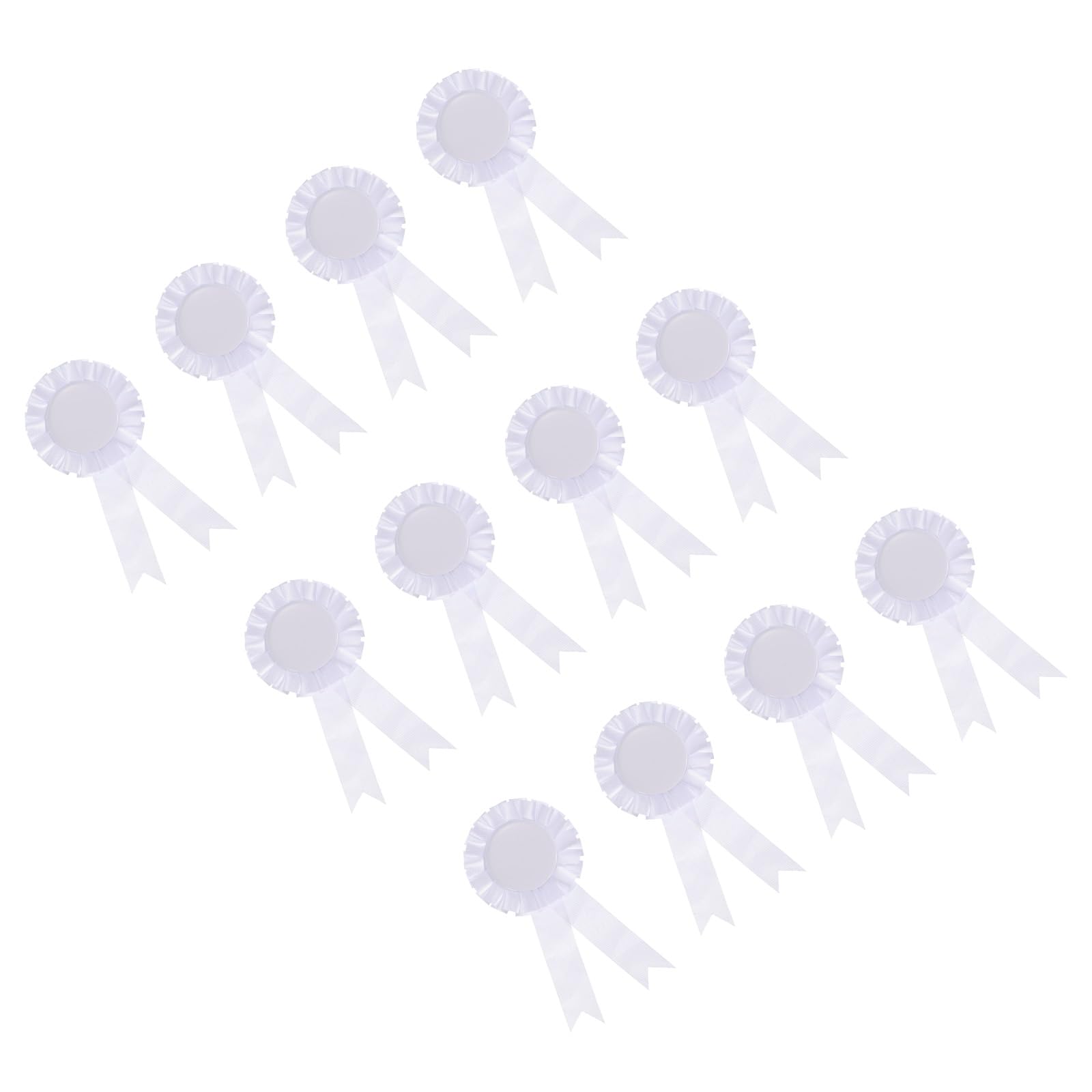 YOKIVE 12 Pcs Blank Award Ribbon, Winner Ribbons with Pin | Recognition Ribbon Great for Home Study Wedding, Competition, White