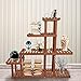 Yardeen Wooden Plant Stand Flower Display Holder Shelf 5 Tiers Storage Rack for Patio Garden Indoor Outdoor Corner 10 Pots Brownthumb 2