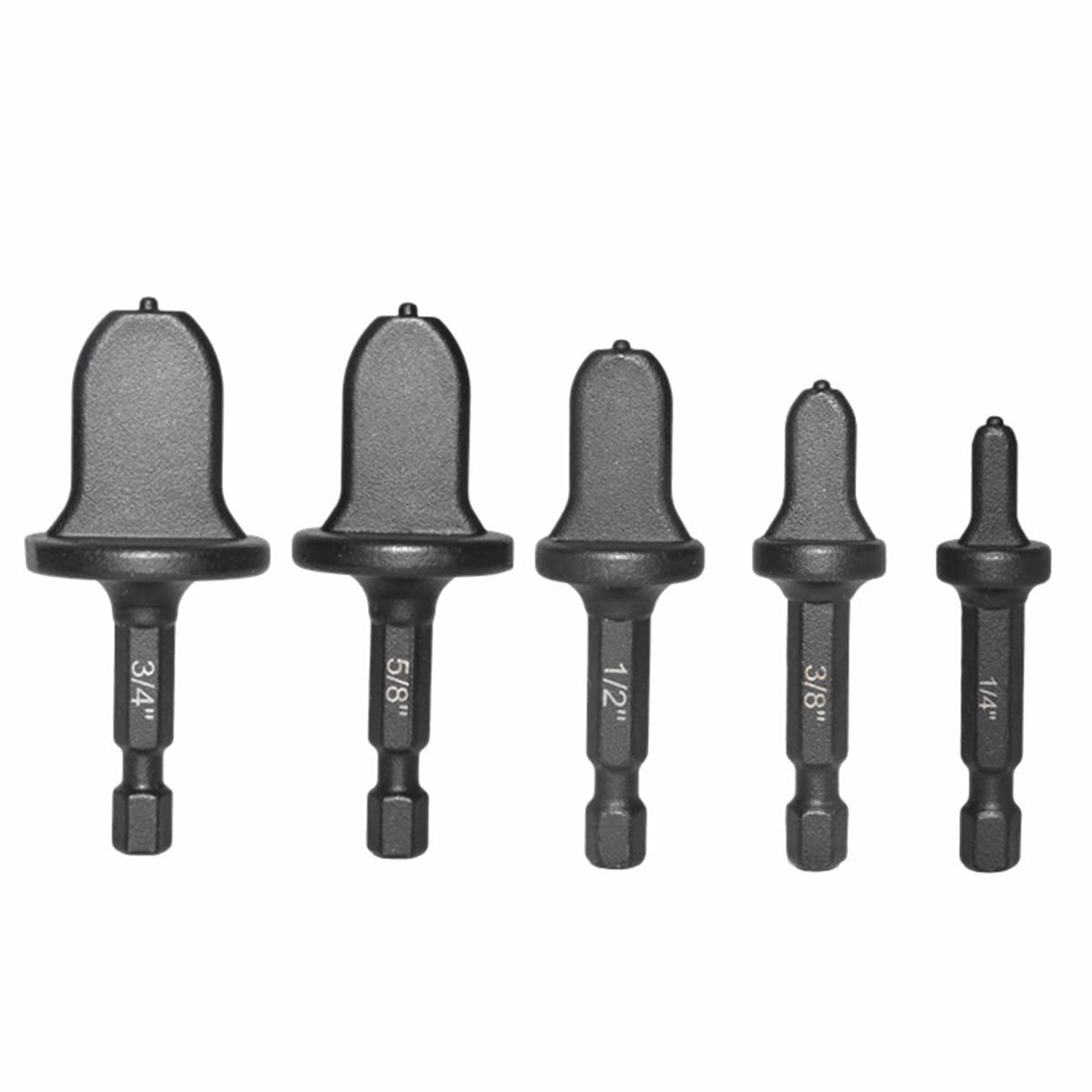 TOPWAY 5 PCs 1/4 Inch Hex Shank Swaging Tool Drill Bits Set with 1/4" 3/8" 1/2" 5/8" 3/4" Bits, Copper Pipe Flaring Tool Brass Tube Expander, Use with Hand Electric Screwdriver Drills