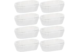 AUTSUPPL 1000Pcs Disposable Baking Cups White Rectangular Cake Cup Boat Shape 10Cm Non-Stick Loaf Bread