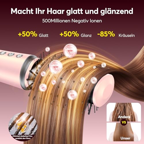 Bopcal 5 in 1 Airstyler, Multifunktionaler Hairstyler Set mit 160000 U/Min Ionen Föhn, Auto-Wrap Lockenstab,Glätteisen, Keine Hitzeschäden, Schnelles Trocknen & Volumen, Muttertagsgeschenk für Frauen