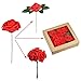 Vlovelife 25pcs Red Roses Artificial Flowers Real Looking Fake Roses w/Stem for DIY Wedding Bouquets Centerpieces Arrangements Birthday Baby Shower Home Party Decorations