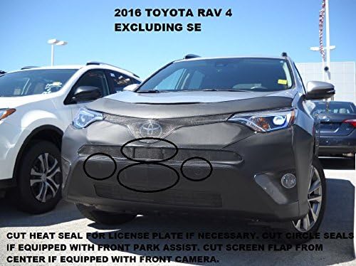 Amazon Com Lebra 2 Piece Front End Cover Black Car Mask Bra Fits 16 18 Toyota Rav4 Except Se Models Automotive