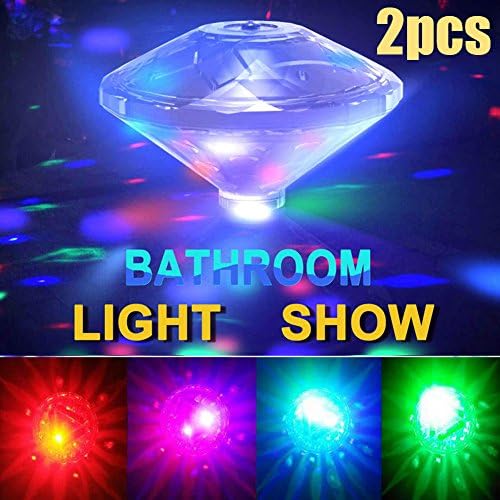 2 Pack Underwater Light Show, Swimming Pool Bathtub Color Changing Floating Lamp for Adult or Baby Toy
