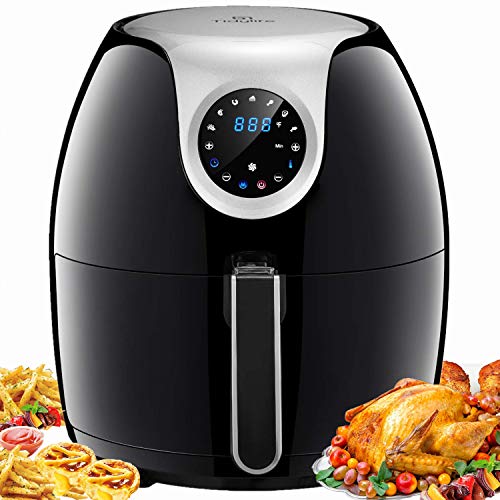 Tidylife 6.3 QT Air Fryer, 1700W 8 in 1 One-Touch Cooking Oilless XL Air+Fryer, 0-60 Mins Timer, 180-400 ℉ Fast Cooking, Dishwasher Safe, Auto Shut Off (Over 50 receipes) (6.3QT)