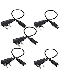 Retevis - Cable adaptador de 2 pines a 0.138 in, adaptador de auriculares Baofeng BF-888S H-777 RT21 RT22 RT7 RT27 H-777S Arcshell AR-5 Walkie Talkie (5 unidades)