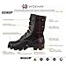 WIDEWAY Men's Military Jungle Boots Full Grain Leather Speedlace Desert Boots Combat Outdoor Work Water Resistant Boots, Black