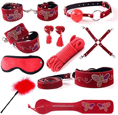 Mjmyf 10 Pieces SM Toys SM Kit SM Accessories with Lovely Design SM Toys for Female Couples ffbhdgsvsddfb (Color : Red)