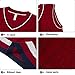 Benito & Benita Sweater Vest School Vest V-Neck Uniforms Cotton Cable-Knit Pullover for Boys/Girls 2-12Y Red