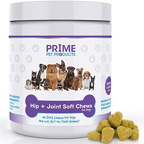 PRIME PET PRODUCTS Hip &amp; Joint Soft Dog Chews Natural Chicken Flavor (90 Count) Hip and Joint Supplement for Dogs, Supports Healthy Joint Function Helps with Pain Relief