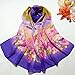 Bestpriceam Women Lady Chiffon Butterfly Print Neck Shawl Scarf Scarves Wrap Stole (Purple New)