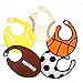 zebrum Waterproof Baby Boy Sports Bibs,Triple Layer-Cotton Front,Plastic Liner,Polyester Fleece Back,Highly Absorbent Drooling Burp Cloths for Boys Girls(5bibs)