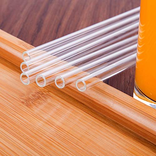 MIXIAO Glas Strohhalme 21.5 cm Transparent Trinkhalm - 12 Stück gerade - Wiederverwendbare Glas Trinkhalme + 4… – Bild 6