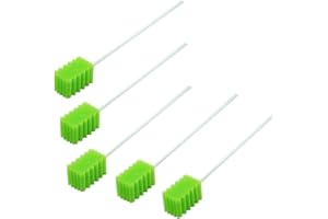 MUNKCARE Treated Oral Swabs with Dentifrice- Flavored Dental Swabs Individually Wrapped Fruit Green Tooth Shape for Oral Cavity Cleaning Sponge Swab, Box of 100 Counts