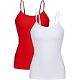 beautyin Cotton Camisole Tops for Women Shelf Bra Adjustable Spaghetti Strap Tank Top Basic Cami Undershirt