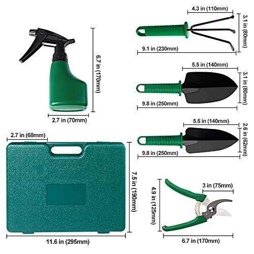 Gardening-Gifts Garden Tools Set Gardening Tools Set for Women Men Kid, Gardening Gloves Shears Portable Box Steel Garden Hand Tool Kit, Vegetable Herb Indoor Outdoor Storage Toolbox Gardener Supplies