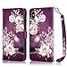iPhone Xs Max Case, Hocase PU Leather Full Body Protective Wallet Case with Credit Card Holders, Wrist Strap, Magnetic Closure for iPhone Xs Max 2018 with 6.5-inch Display - Burgundy Flowers