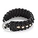 X-Plore Gear Survival Paracord 550 Bracelet With Fire Starter, Tinder, Eye Knife | Durable Parachute Nylon Snug Fit | Build Shelter, Catch Food | For Emergencies, Traveling (Black)