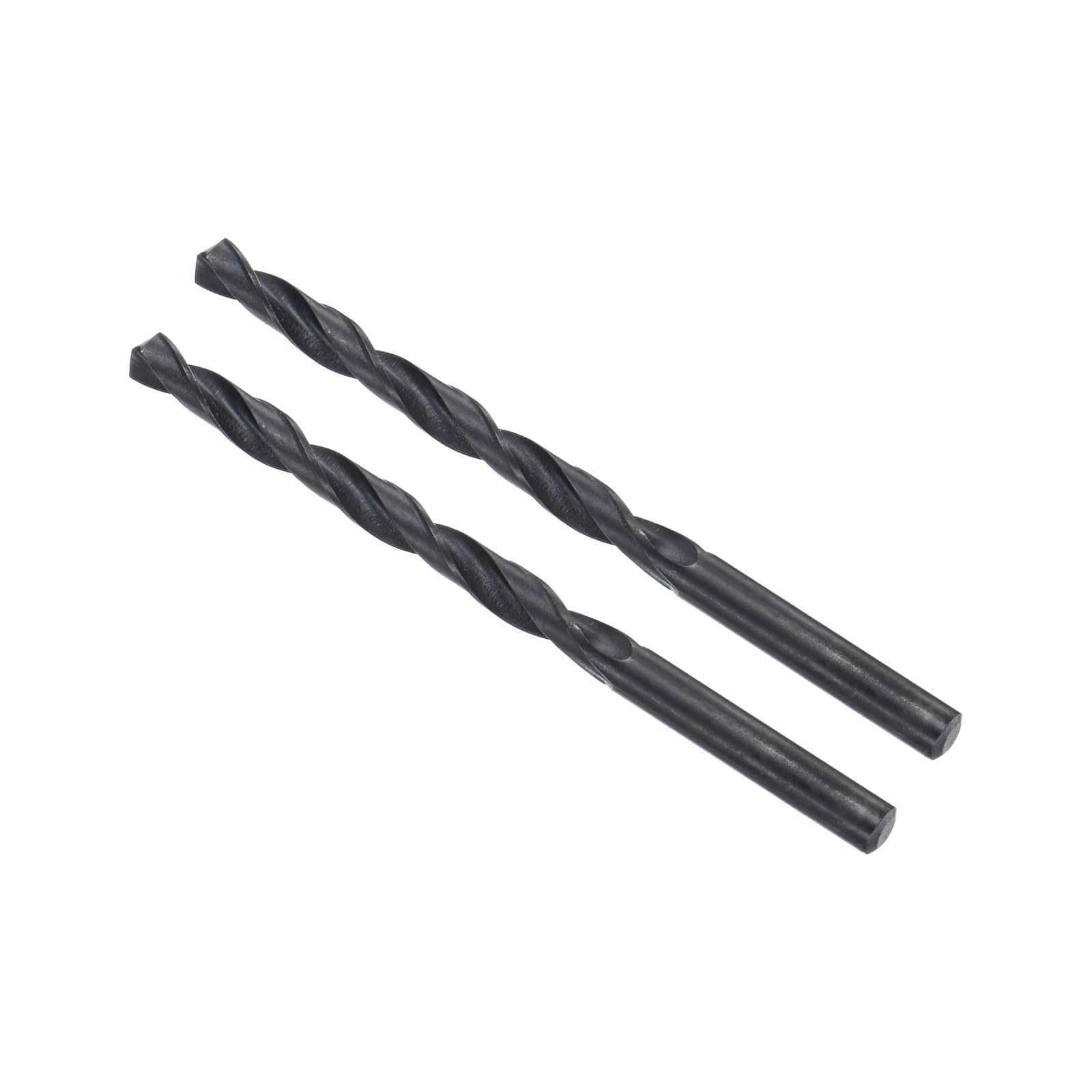CoCud 6542 High Speed Steel Twist Drill Bits, 6.2mm Diameter 100mm Length, Black Oxide Straight Twist Jobber Drill Bit - (Applications: for Metal Woodwork Plastic Aluminum), 2-Pieces