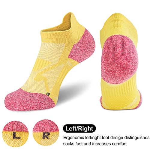 cuangya Ankle Socks Women Running No Show Compression Socks Low Cut Athletic Cushioned 5-Pairs