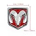 Areyourshop Head Grill Emblem Badge Sticker Decal Chromed Metal For Dodge Ram 6 x 6.6 CM(2.40 x 2.60 Inch), Red
