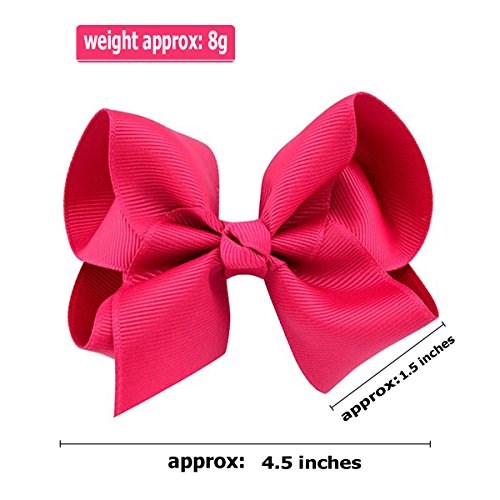 40pcs 4.5" Hair Bows Clips Grosgrain Ribbon Bows Hair Alligator Clips Hair Barrettes Hair Accessories for Baby Girls Toddler Infants Kids 20 Colors in Pairs
