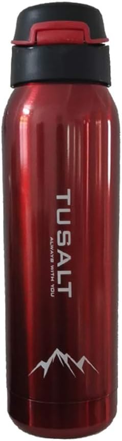 TUSALT Stainless Steel Water Bottle w/Straw & Wide Mouth Lids (17oz - 500ml / 12oz - 350ml) - Keeps Liquids Hot or Cold with Double Wall Vacuum Insulated Sweat Proof Sport Design-BPA-Free