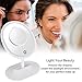 LED Lighted Makeup Mirror with 1 X 5 magnifying mirror,Oval Shaped Touch Screen with built in Rechargeable battery vanity Mirror