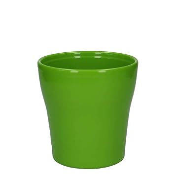 Übertopf 12 cm Ø - Orchideentopf - Orchideenübertopf - Keramik - Grün T3