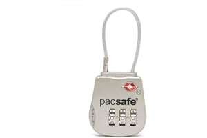 Pacsafe Prosafe 800 TSA Accepted 3-Dial Cable Lock, Silver