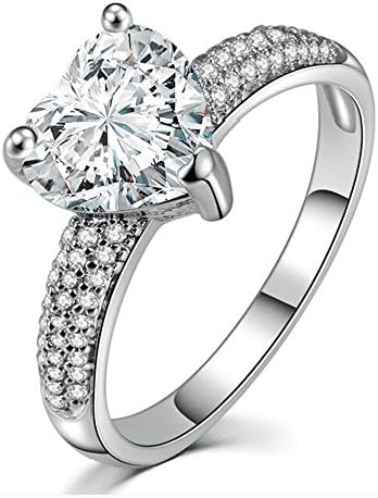 Heart Shaped Center Stone Ring with CZ in Pavè Setting (9)