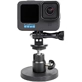 PellKing Magnet Camera Mount for GoPro Insta360 DJI Action Action Camera | Rotation Ball Head Super Strong Rubber Coating Neodymium Magnet for Car, Attaches to Steel or Other Magnetic Surfaces