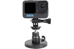 PellKing Magnet Camera Mount for GoPro Insta360 Akaso DJI Action,with Rotation Ball Head Super Strong Rubber Coating Neodymium Magnet for Car, Attaches to Steel or Other Magnetic Surfaces
