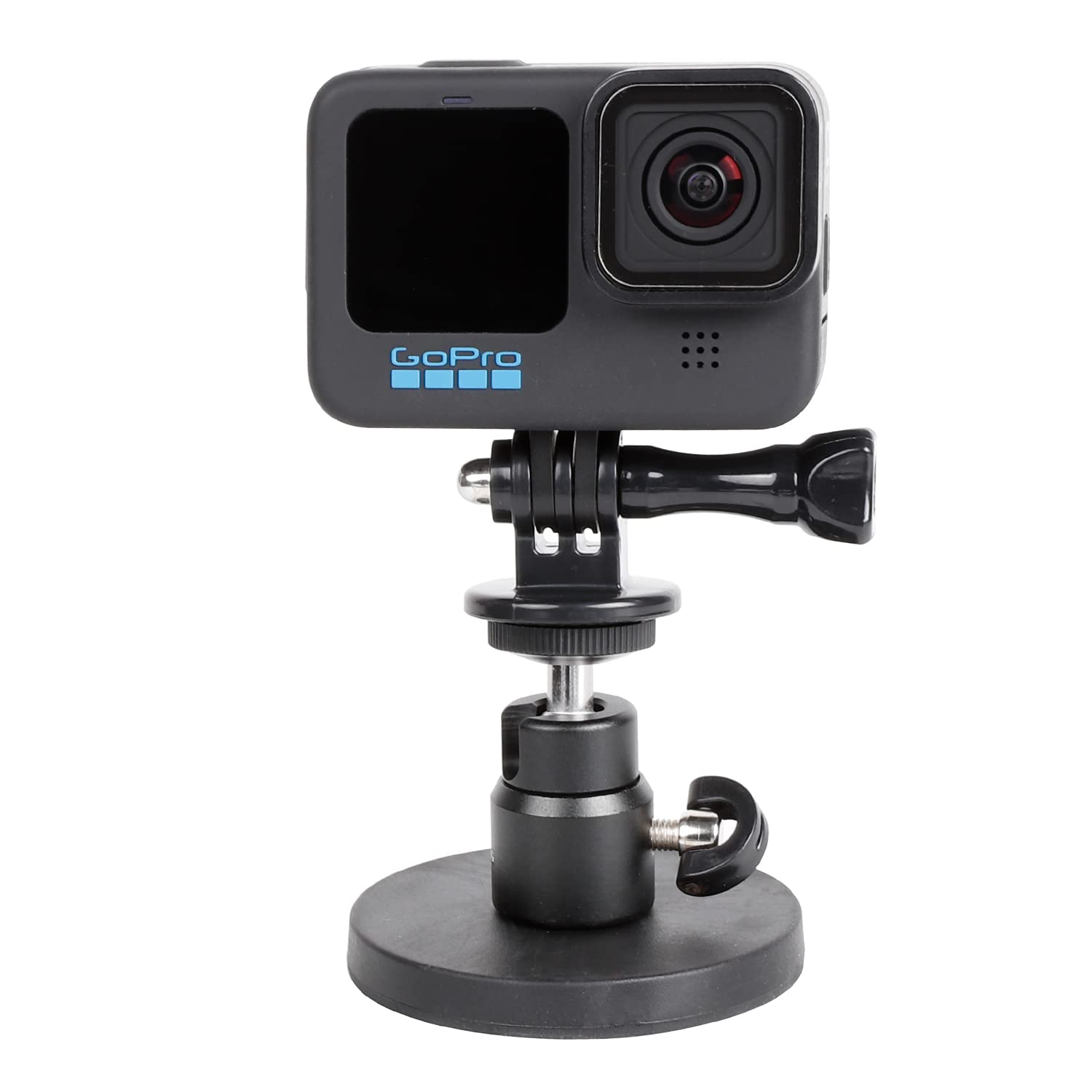 Photo 1 of PellKing Magnet Camera Mount for GoPro Insta360 Akaso DJI Action,with Rotation Ball Head Super Strong Rubber Coating Neodymium Magnet for Car, Attaches to Steel or Other Magnetic Surfaces