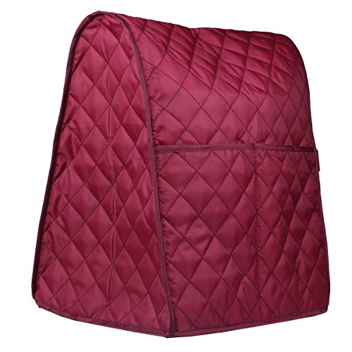 LIAMTU Stand Mixer Cover Large Size Dust-proof Satin Sheen Fabric Fits All Tilt Head & Bowl Lift Models for KitchenAid, Sunbeam, Cuisinart, Hamilton Beach Mixers (Ruby Red)