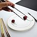 Buyer Star 5 Pairs Square Metal Chopsticks, Silver Reusable Stainless Steel Traditional Chinese Chopstix