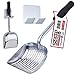 iPrimio Monster Metal Cat Litter Scoop with 17-Inch Long Handle - Extra Large Deep Shovel with Rounded Corners for Extended Reach and Soft Ergonomic Grip for Effortless Cleaning